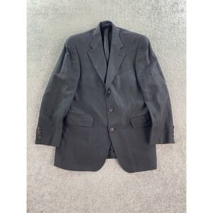 Ralph Lauren Suit Jacket Mens 40 R Navy Linen Blend Solid Summer Designer Sport